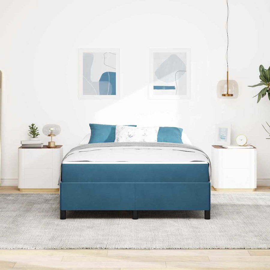 Bedframe Anders Donkerblauw en wit 160 x 200 cm Fluweel