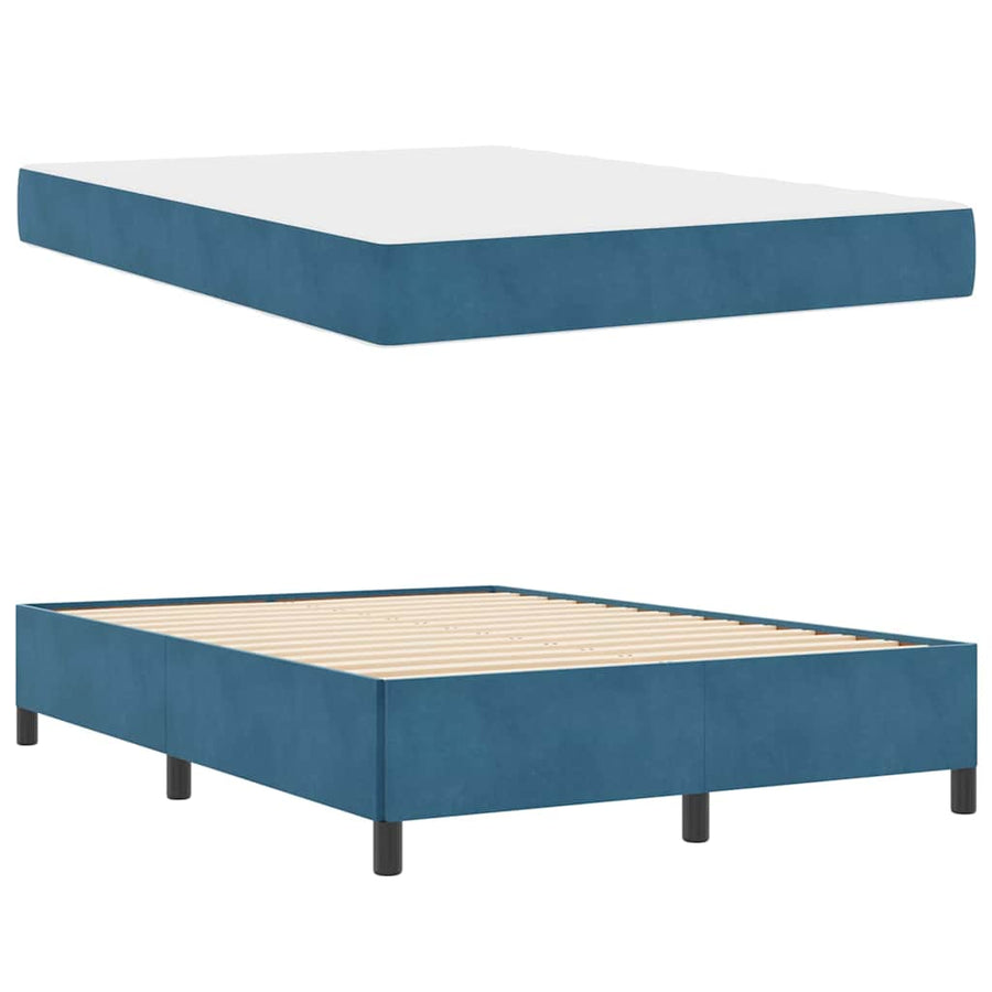 Bedframe Anders Donkerblauw en wit 160 x 200 cm Fluweel