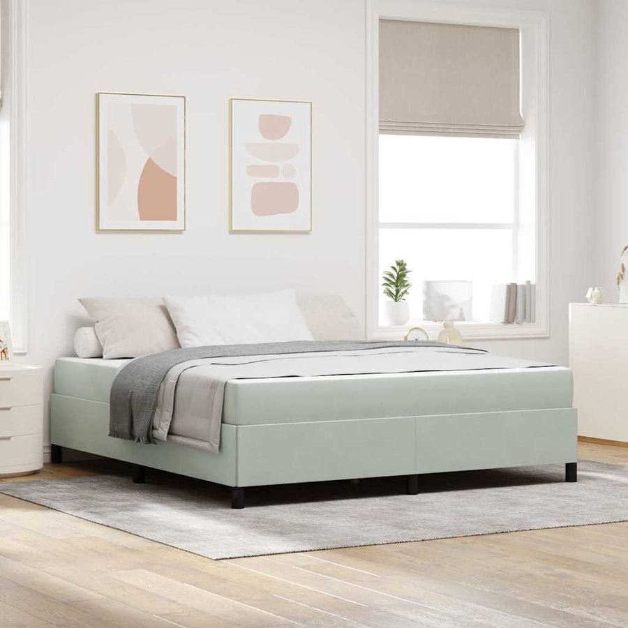 Bedframe Anders Wit en lichtgrijs 180 x 200 cm Fluweel