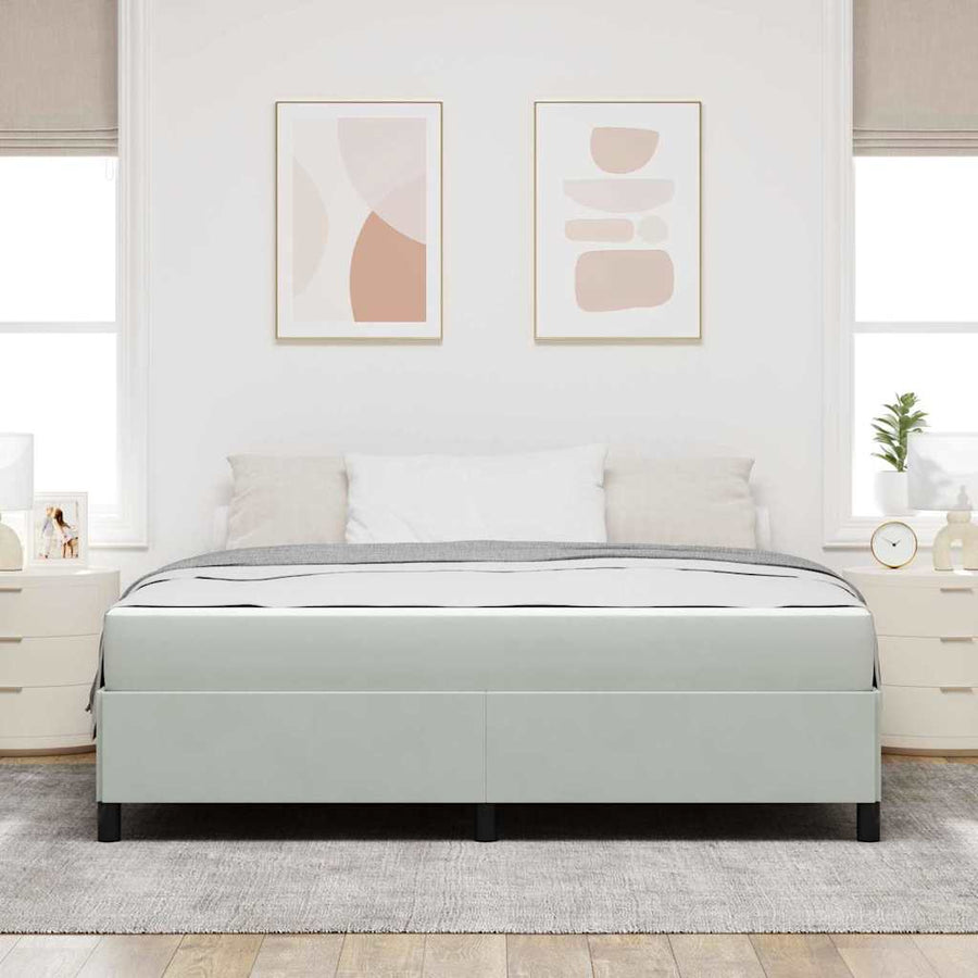 Bedframe Anders Wit en lichtgrijs 180 x 200 cm Fluweel