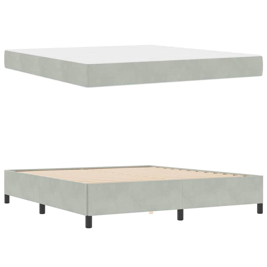 Bedframe Anders Wit en lichtgrijs 180 x 200 cm Fluweel