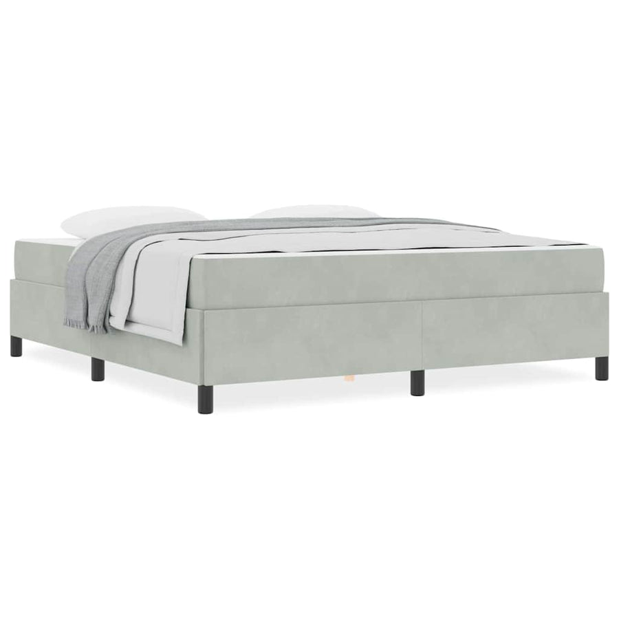 Bedframe Anders Wit en lichtgrijs 180 x 200 cm Fluweel