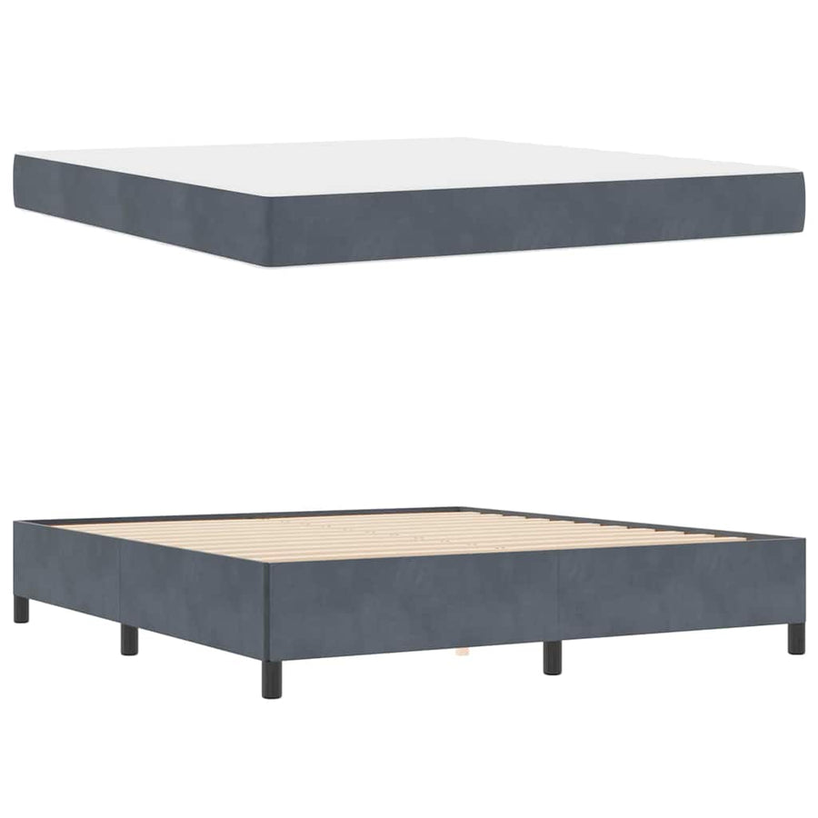 Bedframe Anders Wit en lichtgrijs 180 x 200 cm Fluweel