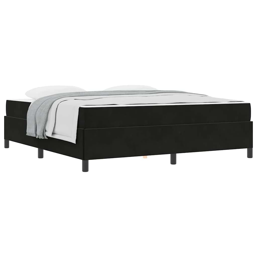 Bedframe Anders Zwart en Wit en Zwart 180 x 200 cm Fluweel