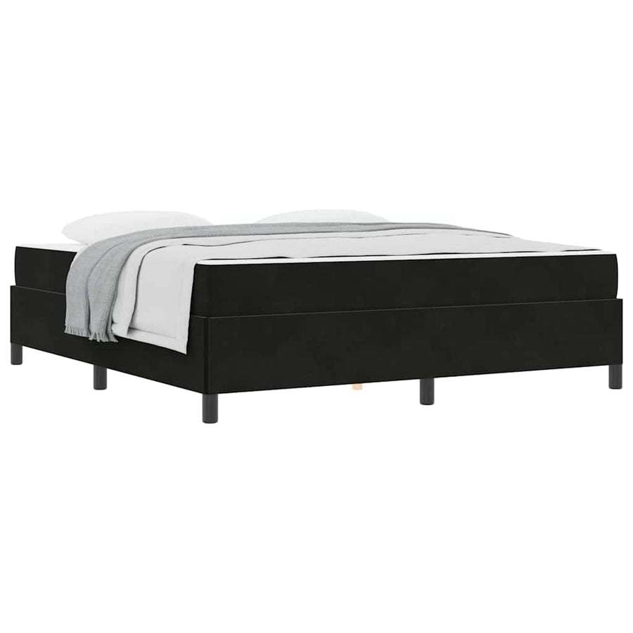 Bedframe Anders Zwart en Wit en Zwart 180 x 200 cm Fluweel