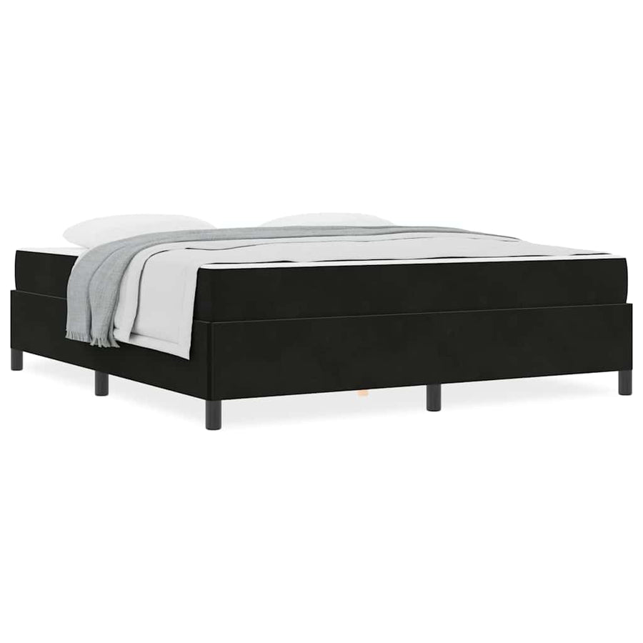 Bedframe Anders Zwart en Wit en Zwart 180 x 200 cm Fluweel
