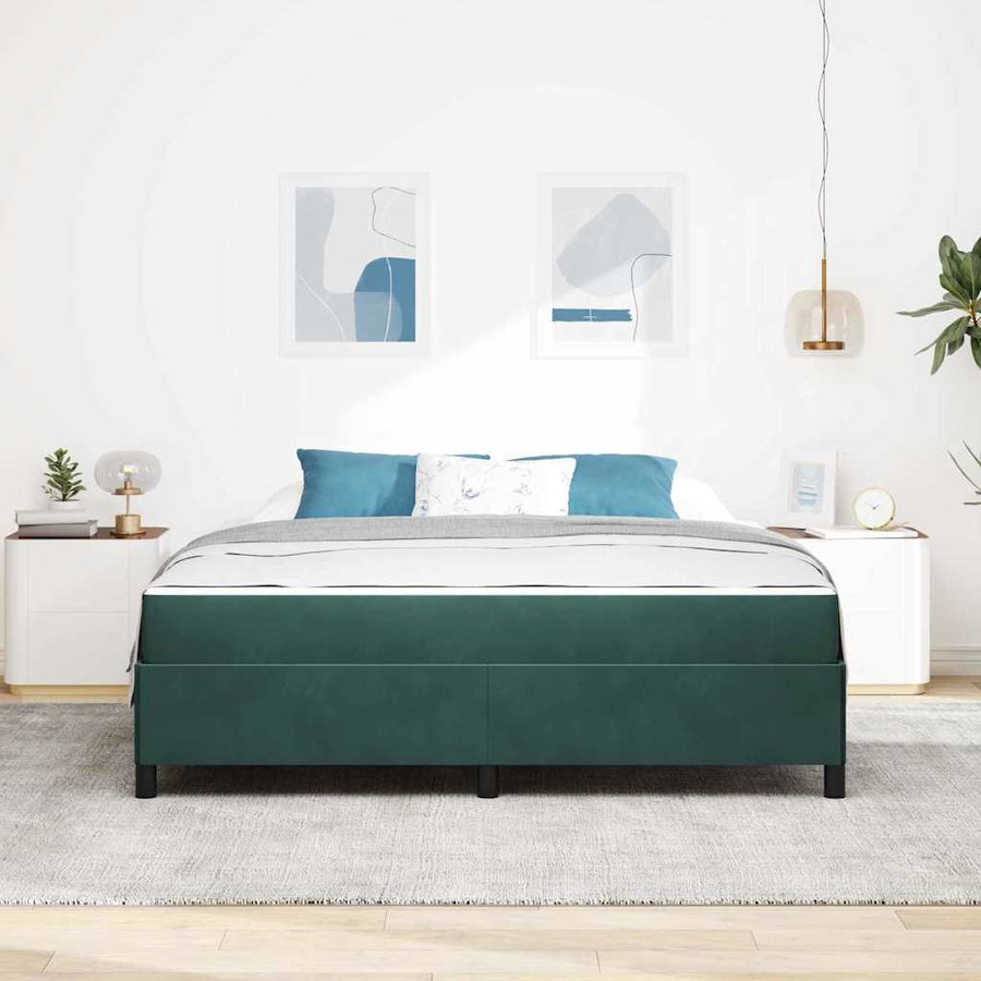 Bedframe Anders Donkergroen en Wit 180 x 200 cm Fluweel
