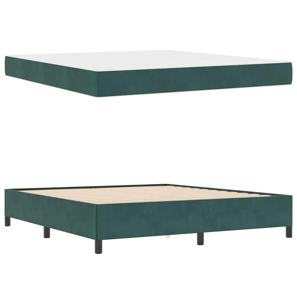 Bedframe Anders Donkergroen en Wit 180 x 200 cm Fluweel