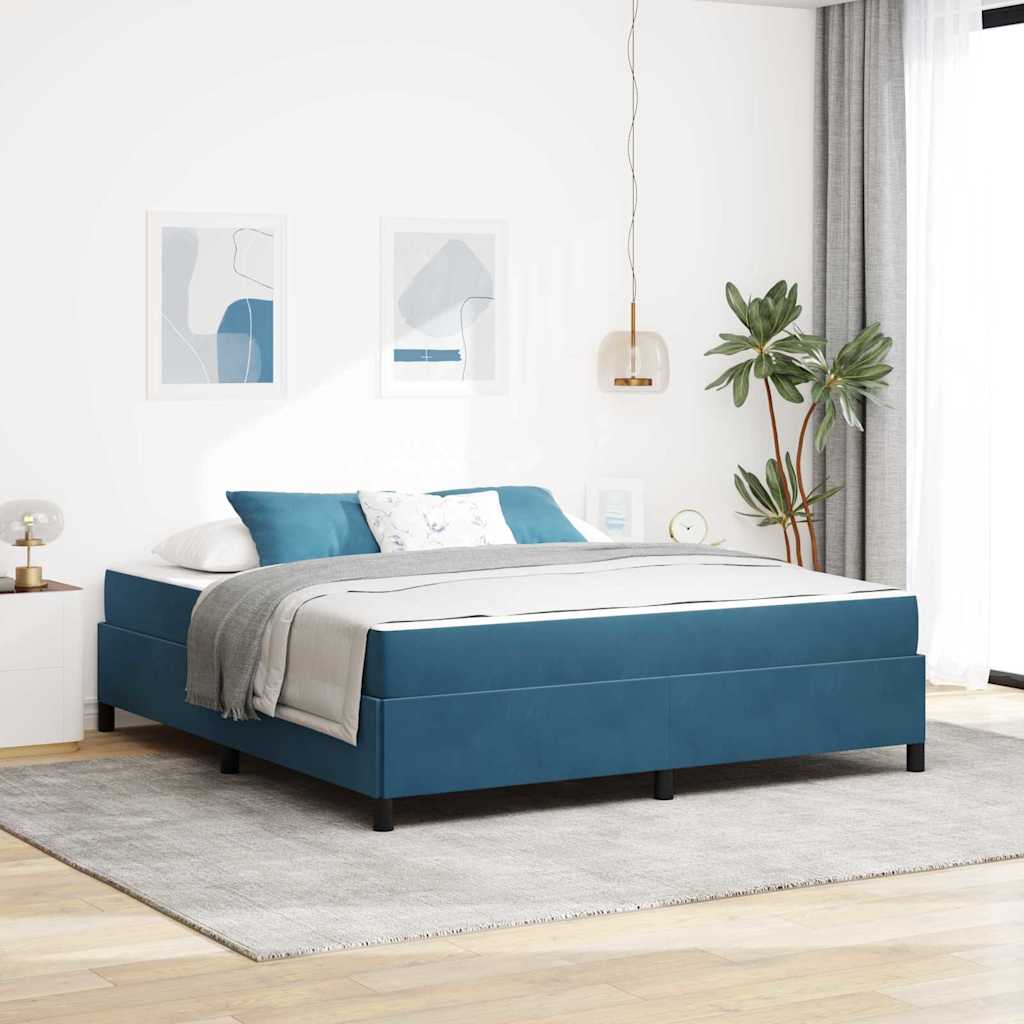 Bedframe Anders Donkerblauw en wit 180 x 200 cm Fluweel