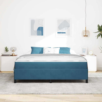 Bedframe Anders Donkerblauw en wit 180 x 200 cm Fluweel