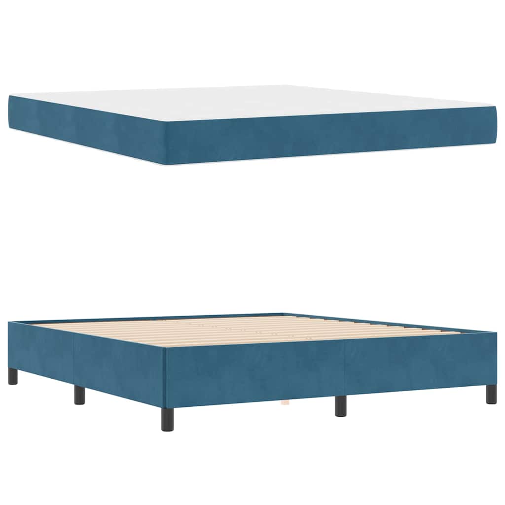 Bedframe Anders Donkerblauw en wit 180 x 200 cm Fluweel