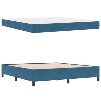 Bedframe Anders Donkerblauw en wit 180 x 200 cm Fluweel
