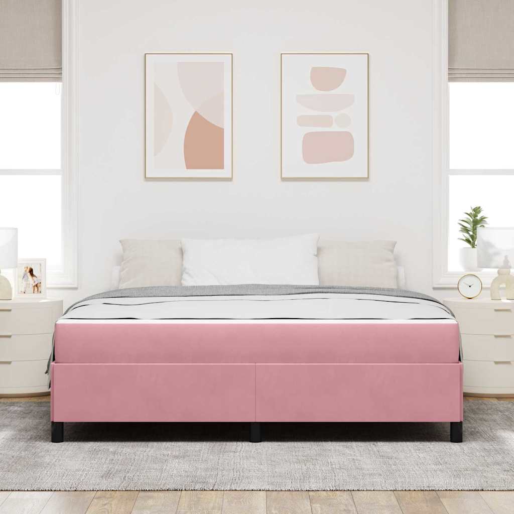 Bedframe Anders Roze en wit 180 x 200 cm Fluweel