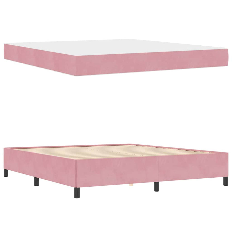 Bedframe Anders Roze en wit 180 x 200 cm Fluweel