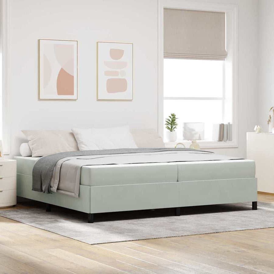 Bedframe Anders Wit en lichtgrijs 200 x 200 cm Fluweel