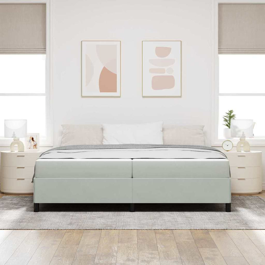 Bedframe Anders Wit en lichtgrijs 200 x 200 cm Fluweel
