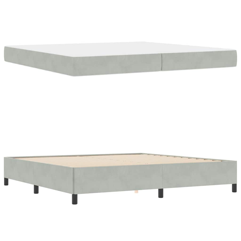 Bedframe Anders Wit en lichtgrijs 200 x 200 cm Fluweel