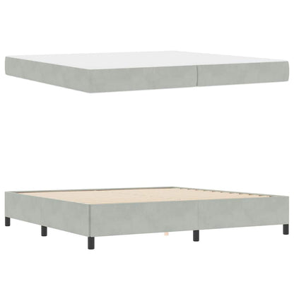 Bedframe Anders Wit en lichtgrijs 200 x 200 cm Fluweel