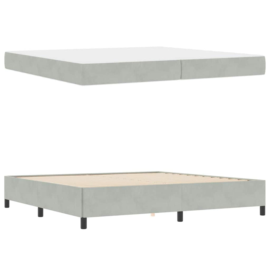 Bedframe Anders Wit en lichtgrijs 200 x 200 cm Fluweel