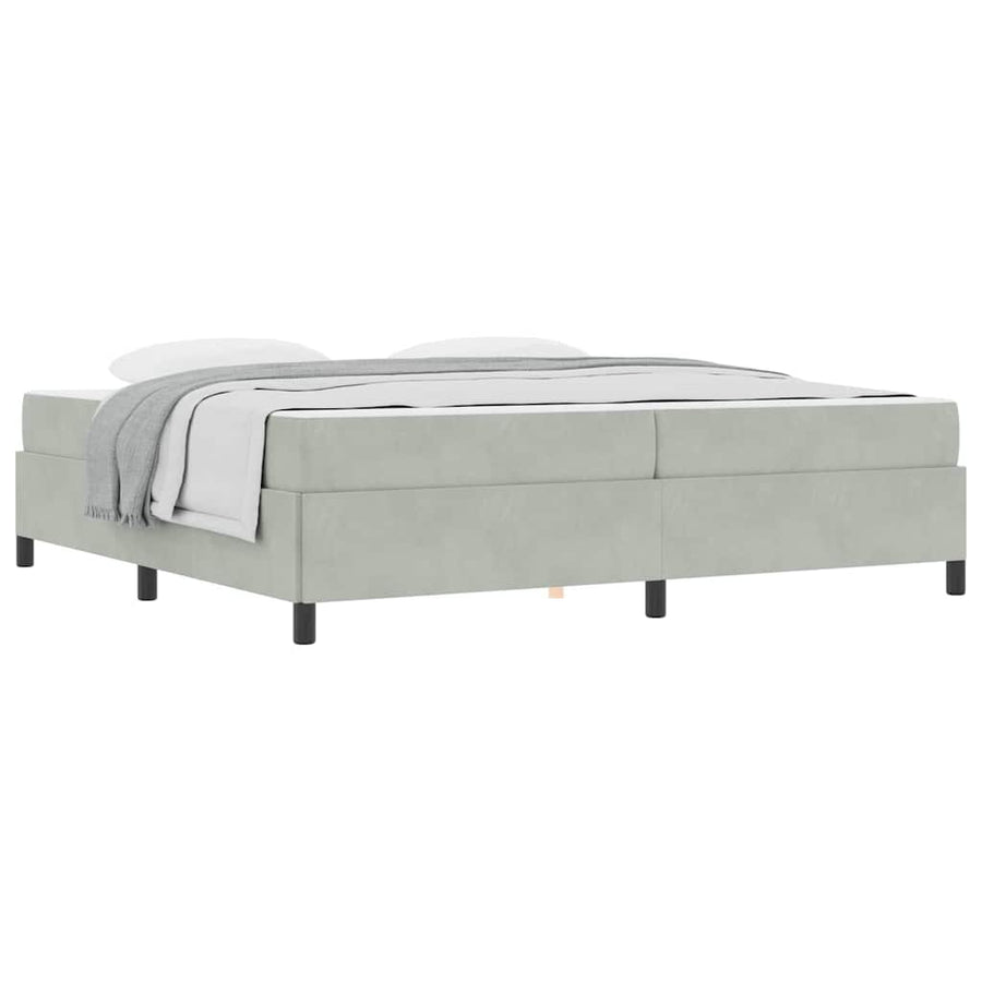 Bedframe Anders Wit en lichtgrijs 200 x 200 cm Fluweel