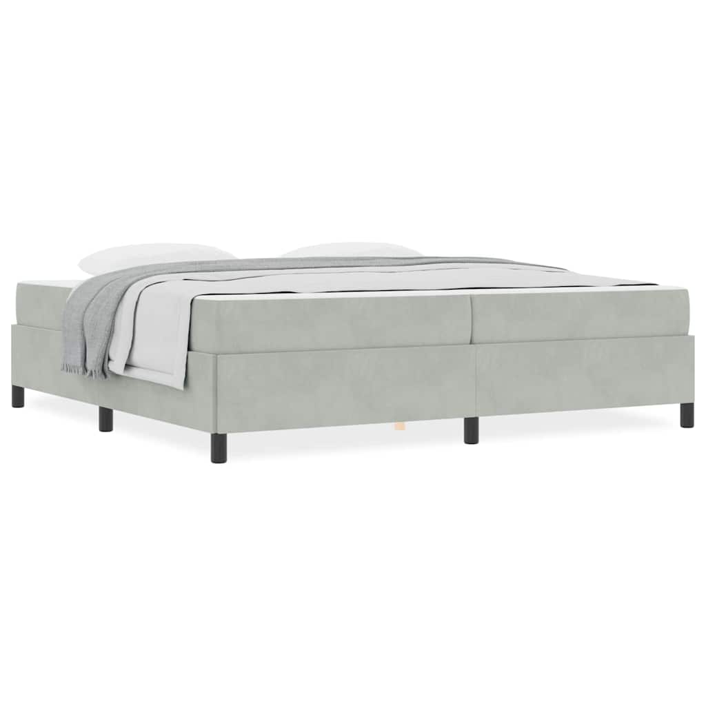Bedframe Anders Wit en lichtgrijs 200 x 200 cm Fluweel