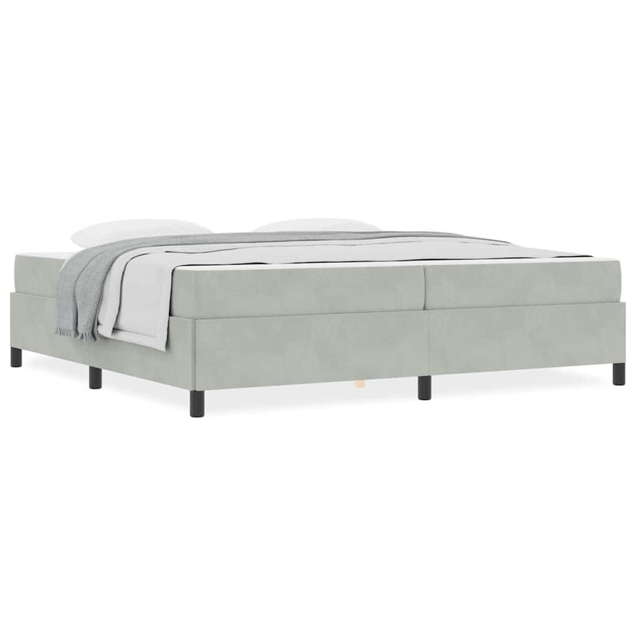 Bedframe Anders Wit en lichtgrijs 200 x 200 cm Fluweel