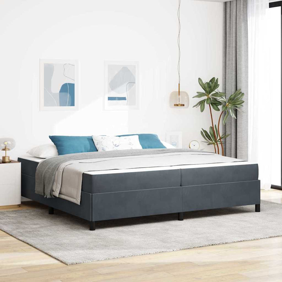Bedframe Anders Wit en lichtgrijs 200 x 200 cm Fluweel