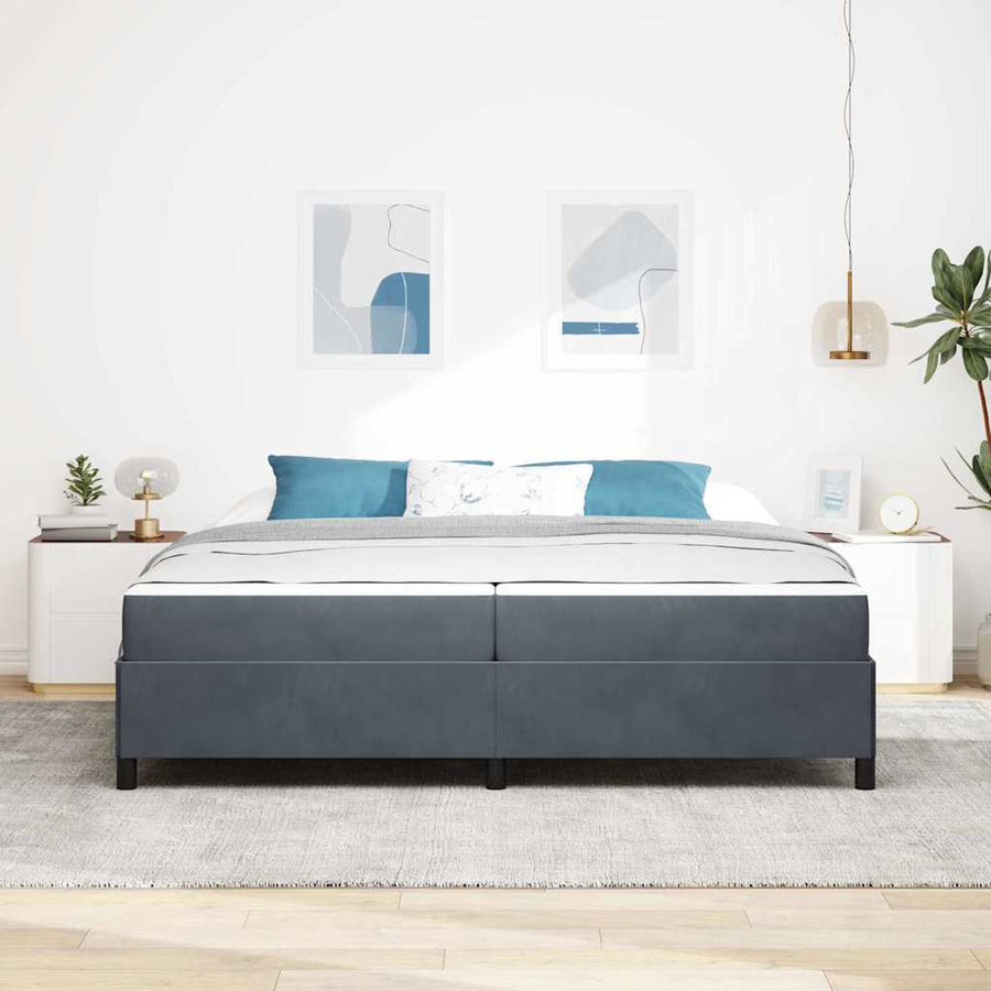 Bedframe Anders Wit en lichtgrijs 200 x 200 cm Fluweel