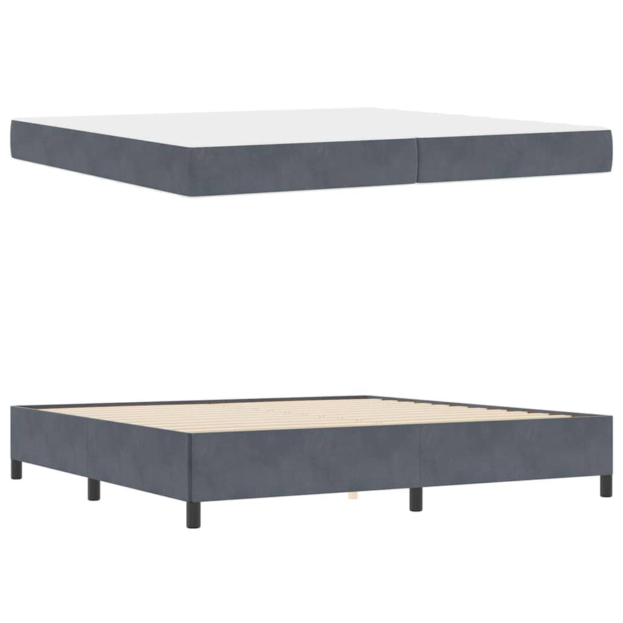 Bedframe Anders Wit en lichtgrijs 200 x 200 cm Fluweel