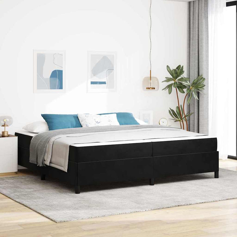 Bedframe Anders Zwart en Wit en Zwart 200 x 200 cm Fluweel
