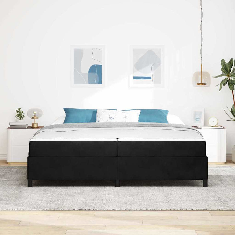 Bedframe Anders Zwart en Wit en Zwart 200 x 200 cm Fluweel