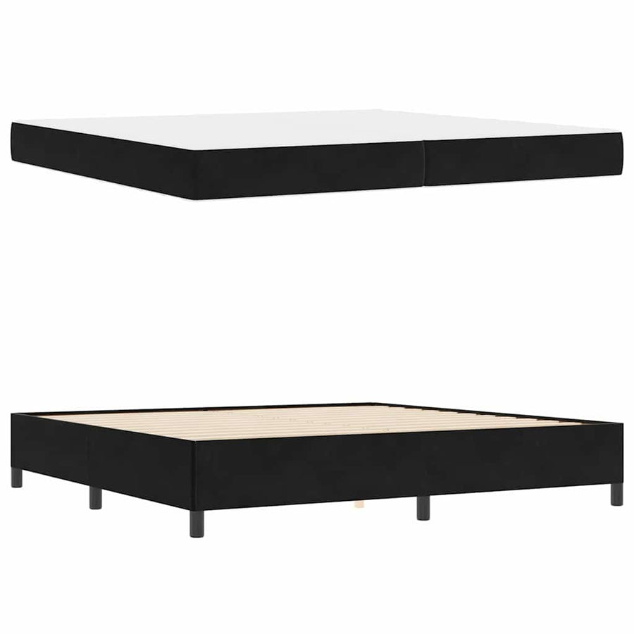 Bedframe Anders Zwart en Wit en Zwart 200 x 200 cm Fluweel