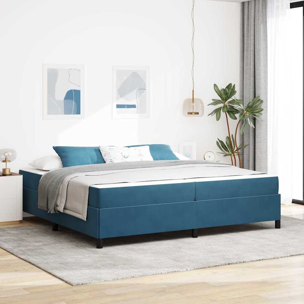 Bedframe Anders Donkerblauw en wit 200 x 200 cm Fluweel