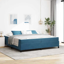 Bedframe Anders Donkerblauw en wit 200 x 200 cm Fluweel