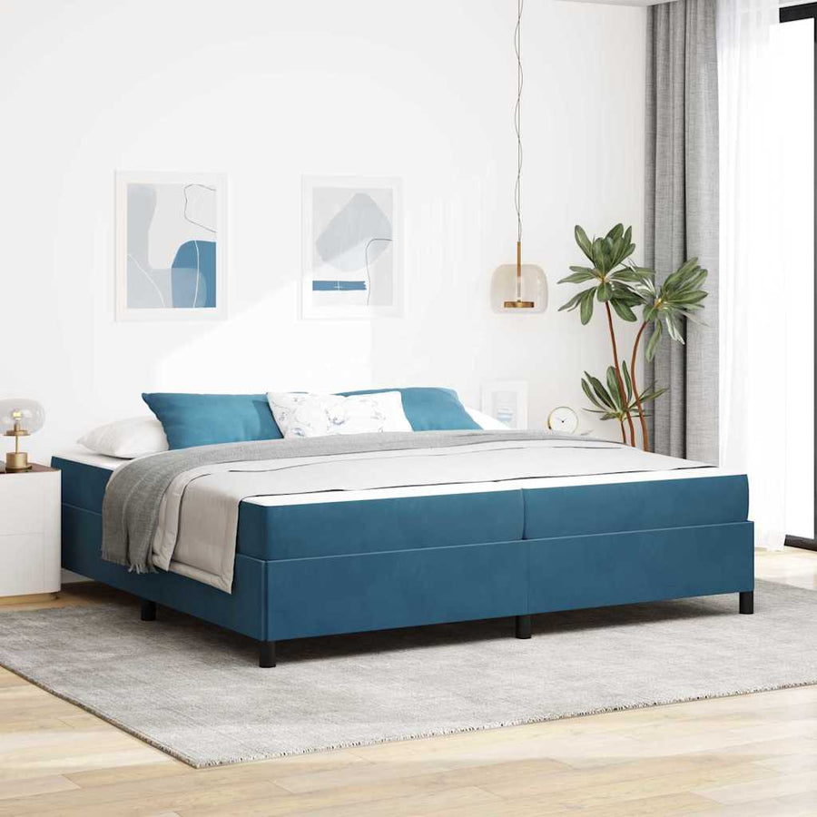 Bedframe Anders Donkerblauw en wit 200 x 200 cm Fluweel