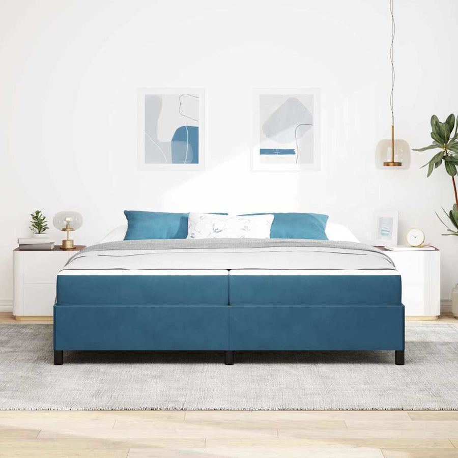 Bedframe Anders Donkerblauw en wit 200 x 200 cm Fluweel