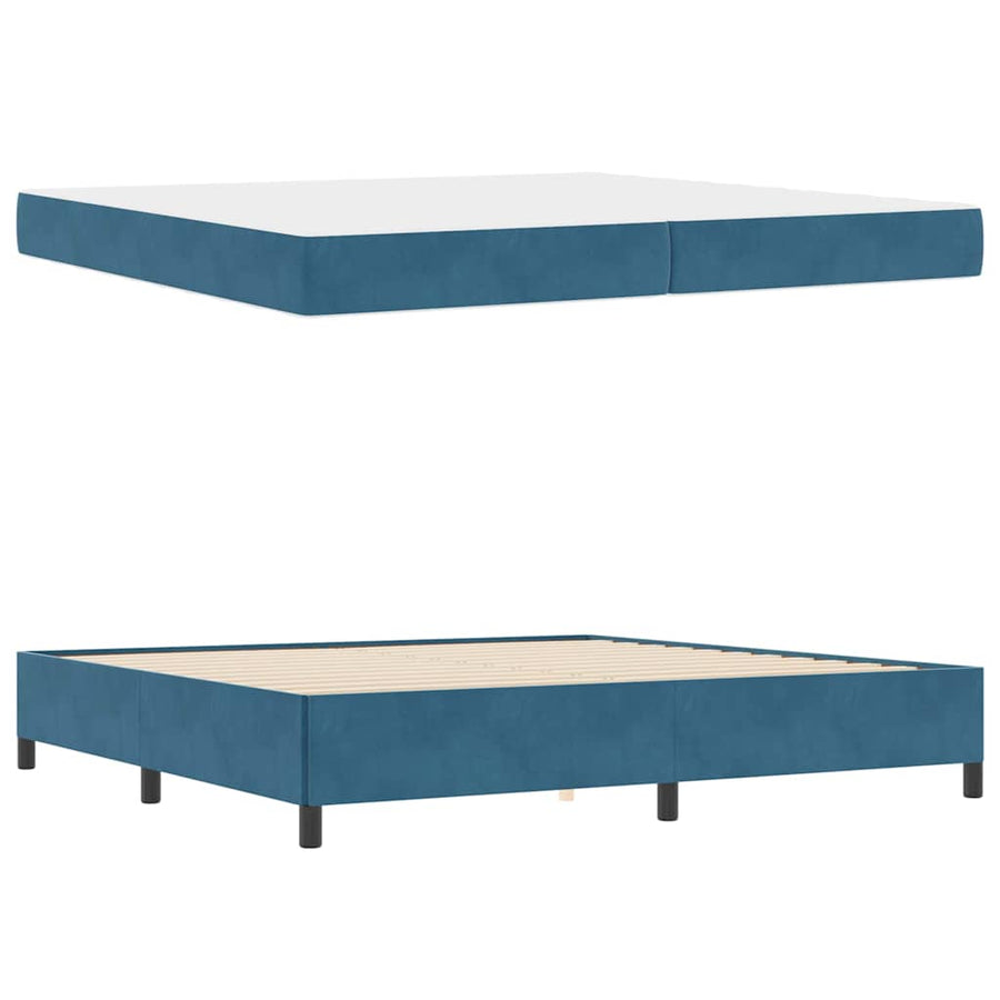 Bedframe Anders Donkerblauw en wit 200 x 200 cm Fluweel
