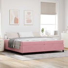 Bedframe 200x200 cm roze wit stof
