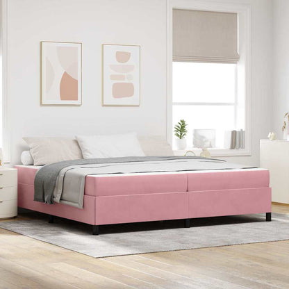 Bedframe Anders Roze en wit 200 x 200 cm Fluweel