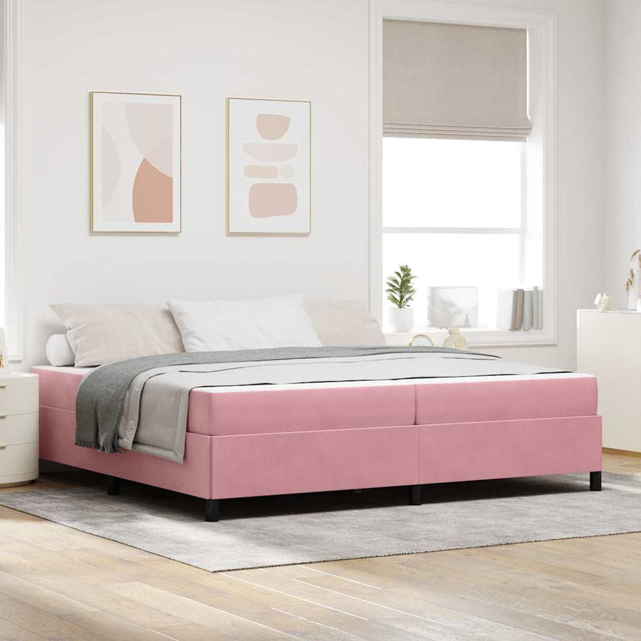 Bedframe Anders Roze en wit 200 x 200 cm Fluweel