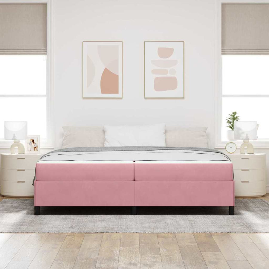 Bedframe Anders Roze en wit 200 x 200 cm Fluweel