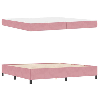 Bedframe Anders Roze en wit 200 x 200 cm Fluweel
