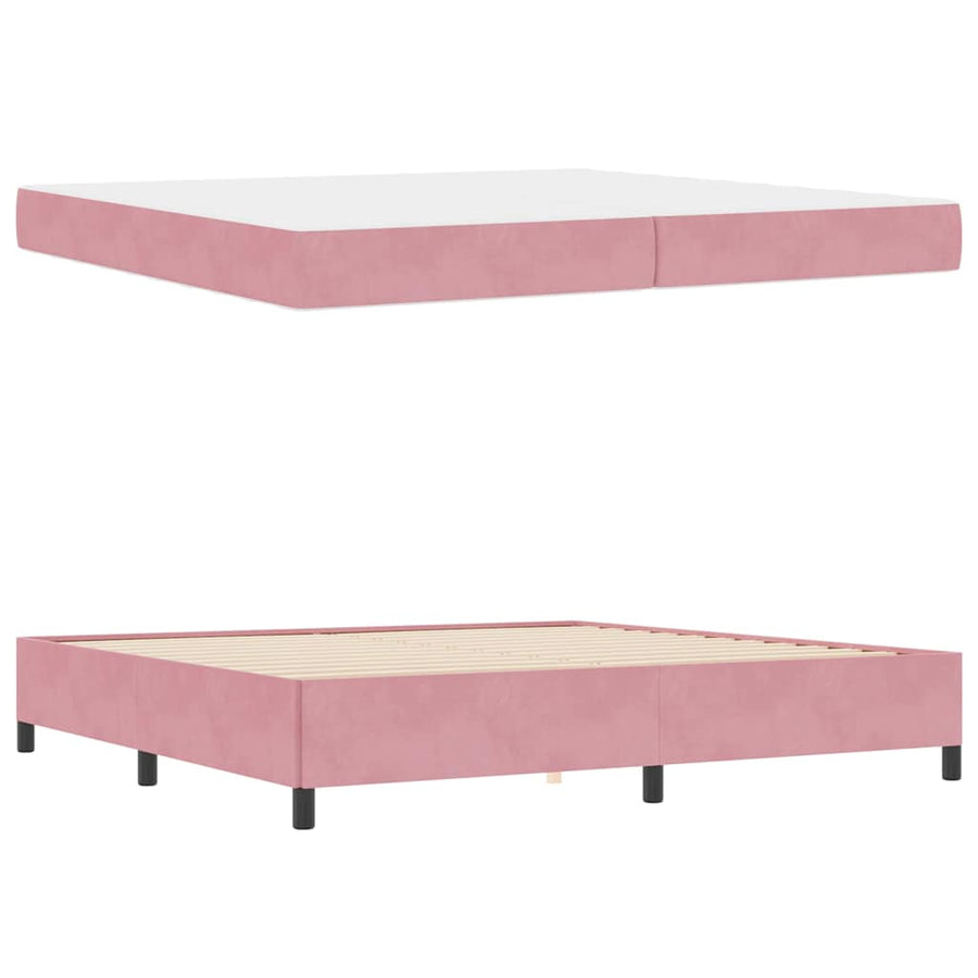Bedframe Anders Roze en wit 200 x 200 cm Fluweel
