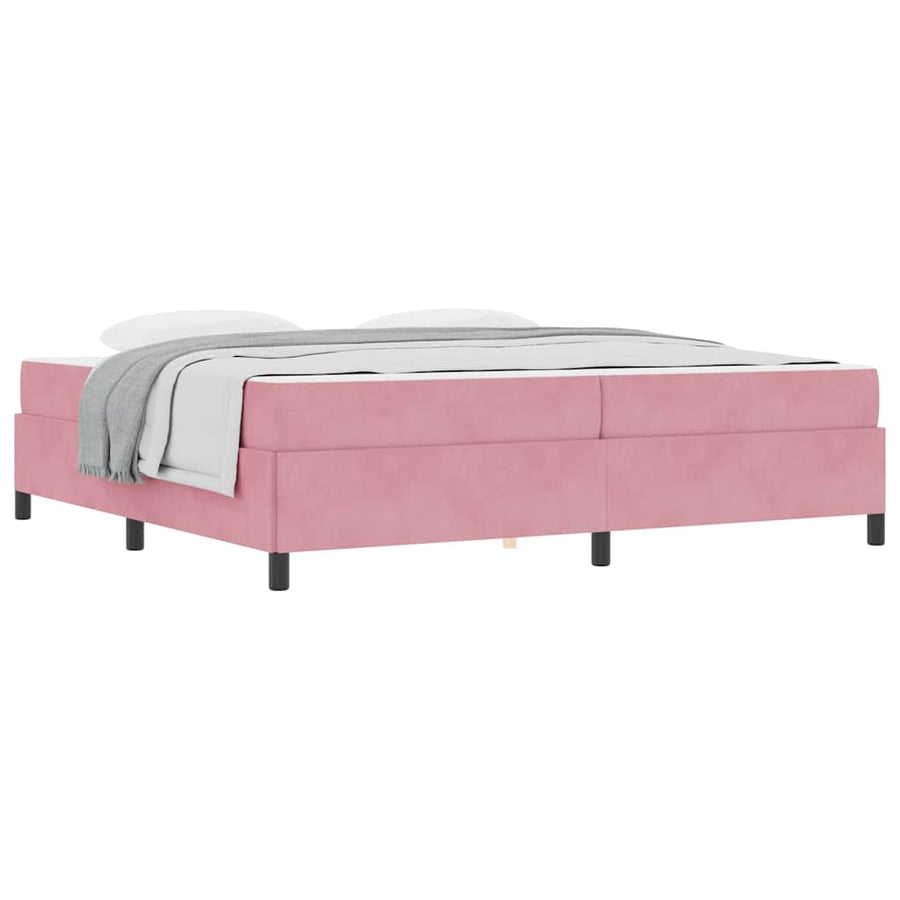 Bedframe Anders Roze en wit 200 x 200 cm Fluweel