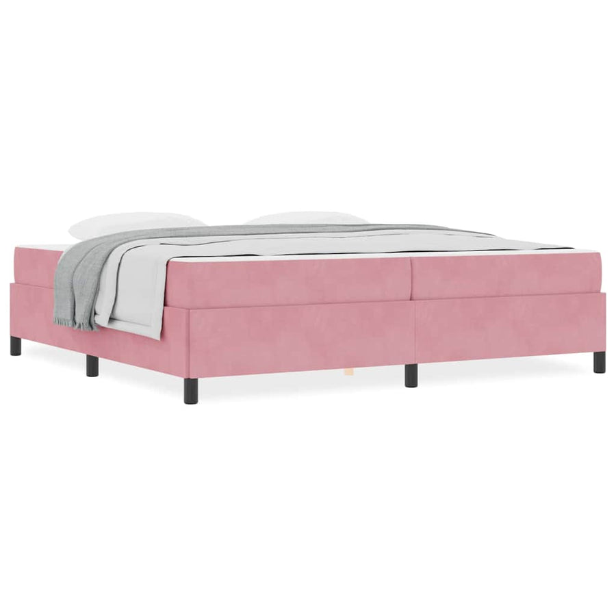 Bedframe Anders Roze en wit 200 x 200 cm Fluweel