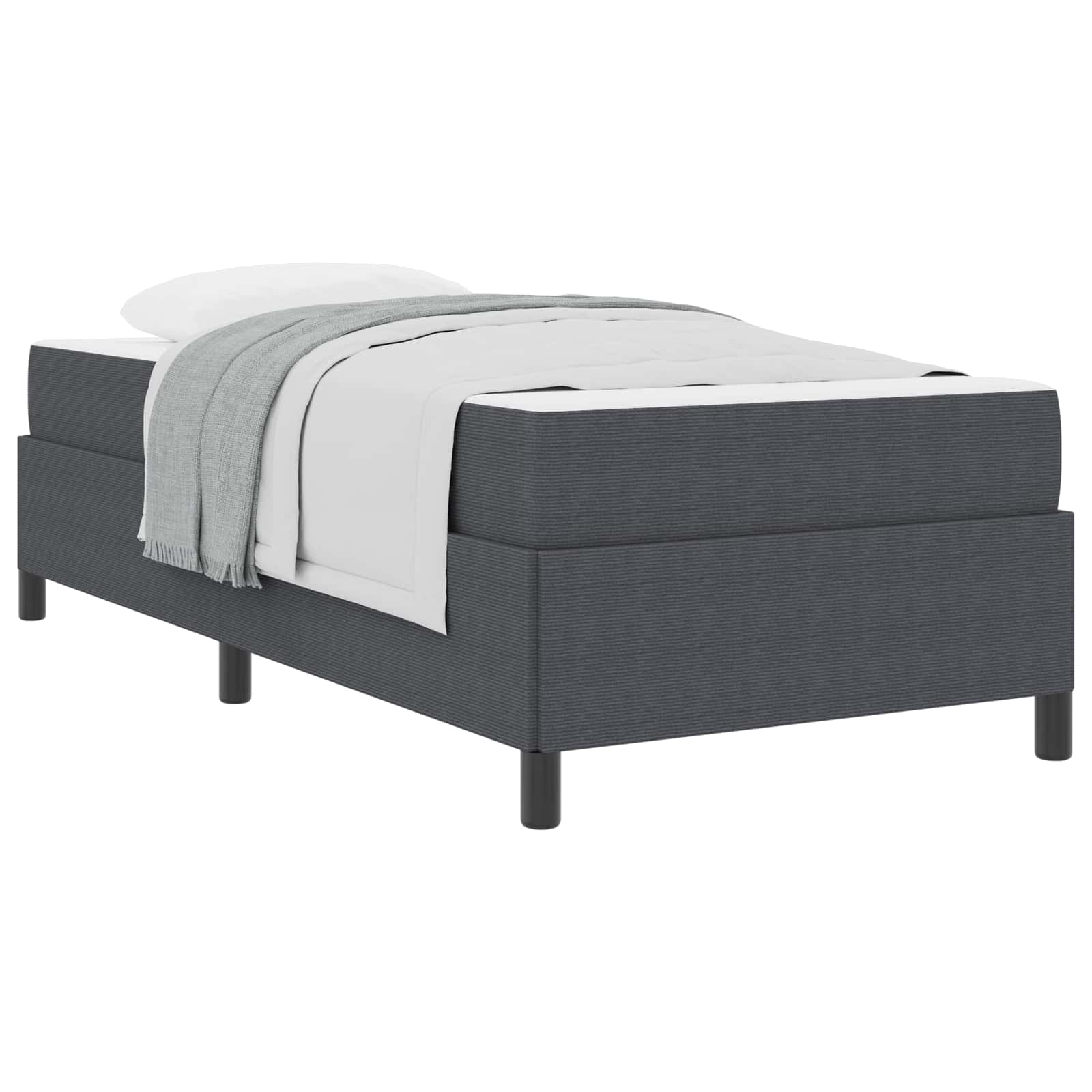 Bedframe met matras Donkergrijs 90 x 190 cm Stof