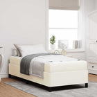Bed Frame with Mattress Cream 90 x 190 cm Fabric