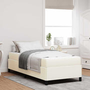 Bedframe met matras 90x190 cm crème stof
