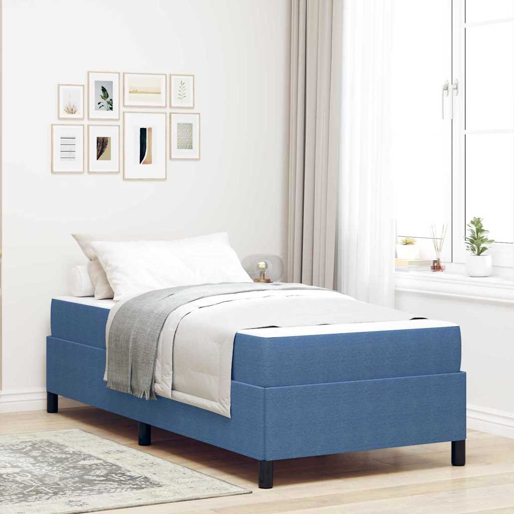 Bedframe Katoenen Stof 90 x 190 cm Blauw