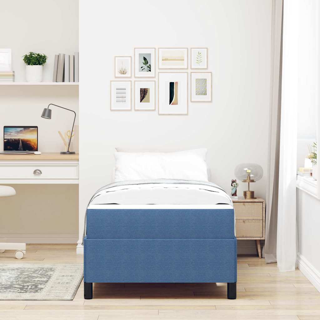 Bedframe Katoenen Stof 90 x 190 cm Blauw
